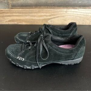 Skechers Womens Relaxed Fit Air Cooled Memory Foam Black Leather Shoes 7M